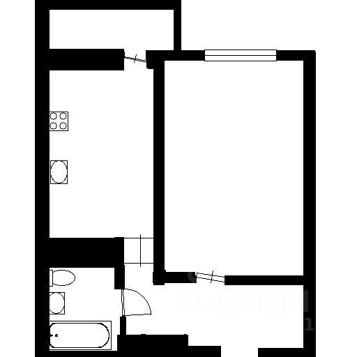 Планировка этой квартиры по данным Циан