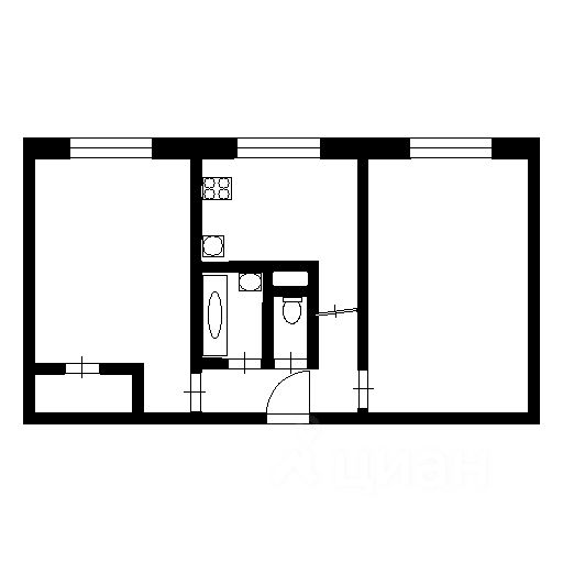 Планировка этой квартиры по данным Циан