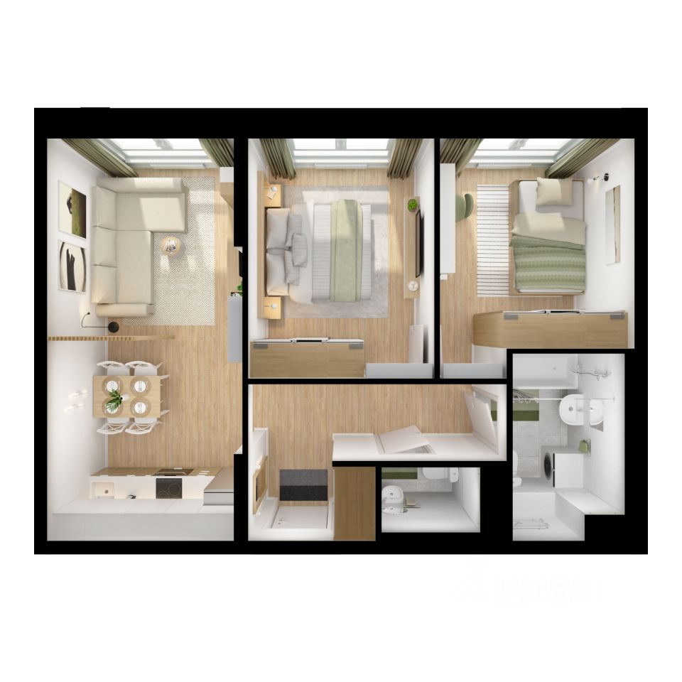 2-комн.кв., 50,7 м², 9/16 этаж