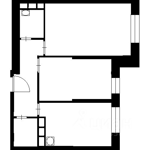 Планировка этой квартиры по данным Циан