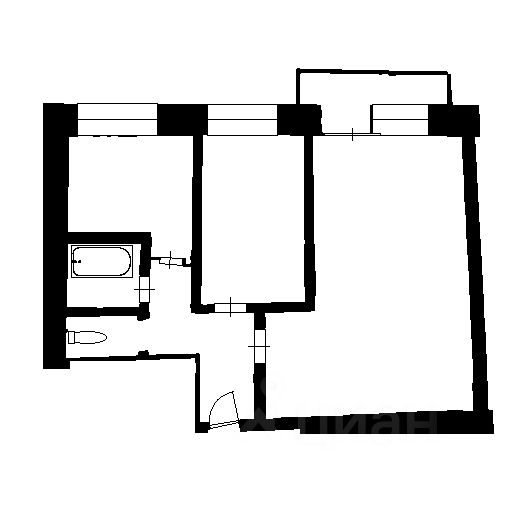 Планировка этой квартиры по данным Циан