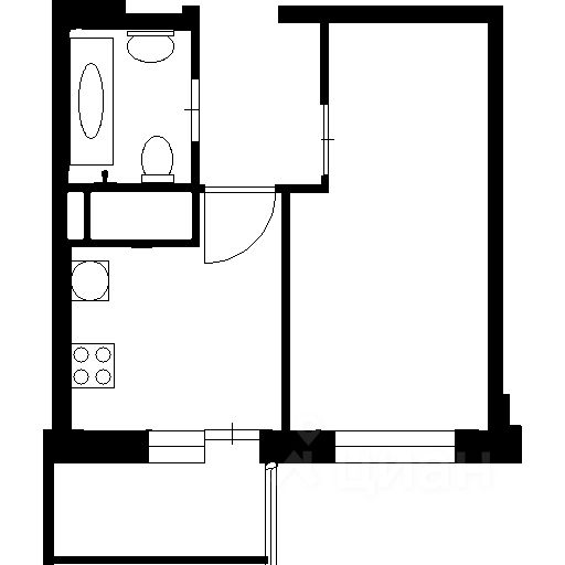 Планировка этой квартиры по данным Циан