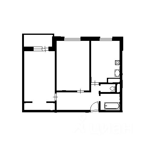 Планировка этой квартиры по данным Циан