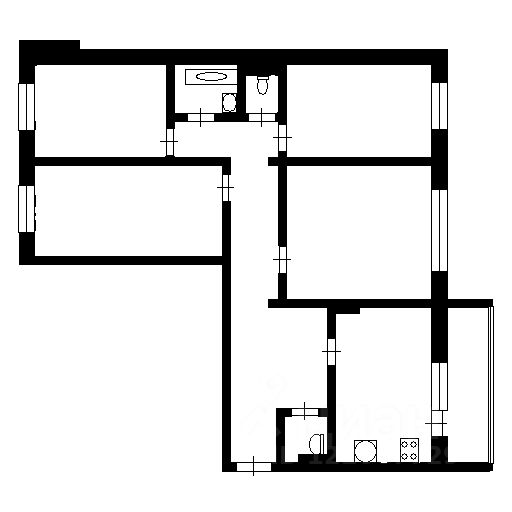 Планировка этой квартиры по данным Циан