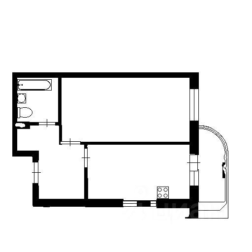 Планировка этой квартиры по данным Циан