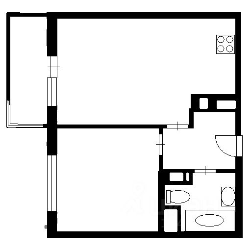 Планировка этой квартиры по данным Циан