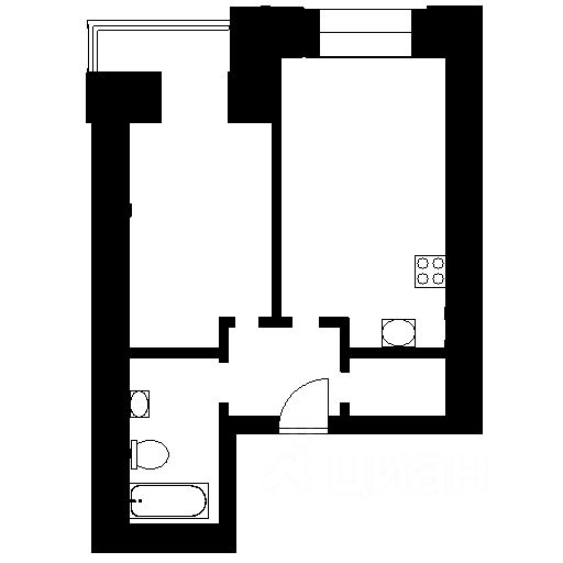 Планировка этой квартиры по данным Циан