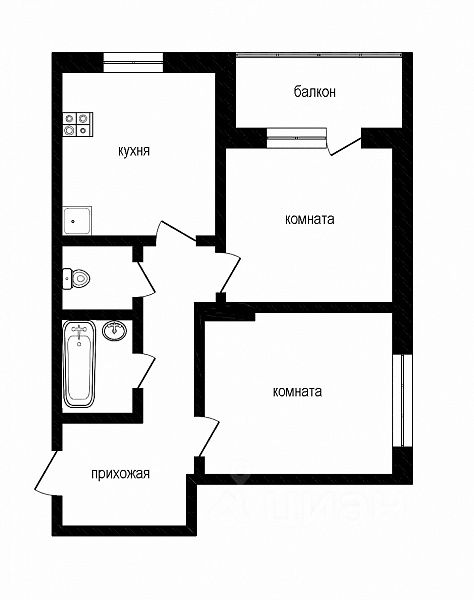 Планировка этой квартиры по данным Циан