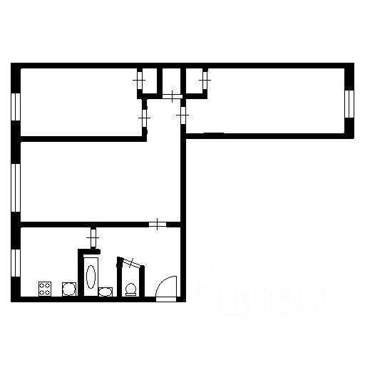 Планировка этой квартиры по данным Циан