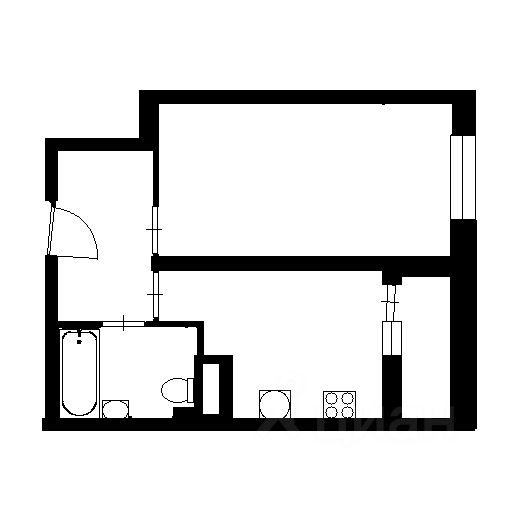 Планировка этой квартиры по данным Циан
