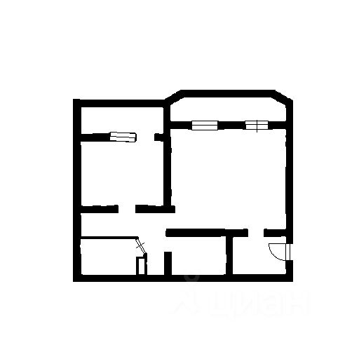 Планировка этой квартиры по данным Циан