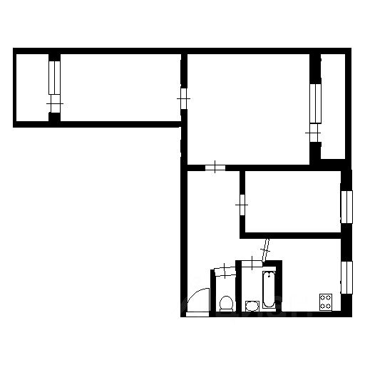 Планировка этой квартиры по данным Циан