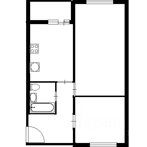 Планировка этой квартиры по данным Циан