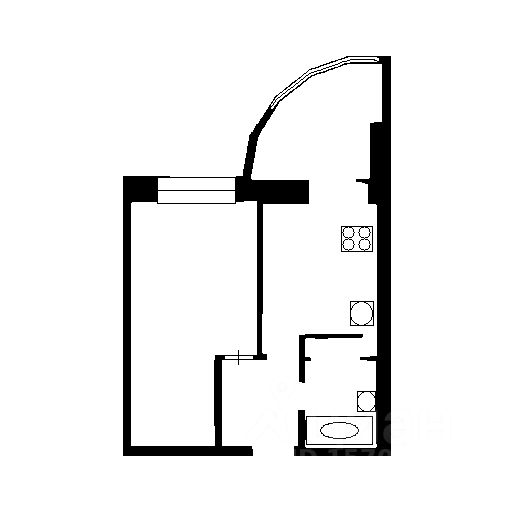 Планировка этой квартиры по данным Циан