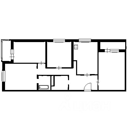 Планировка этой квартиры по данным Циан