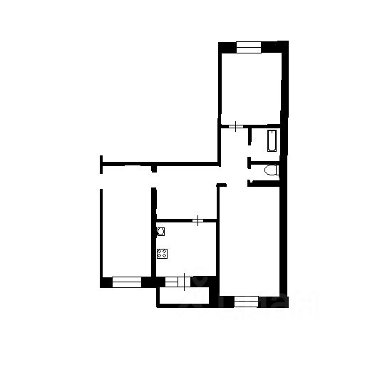 Планировка этой квартиры по данным Циан