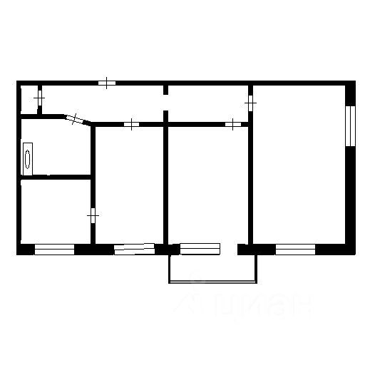 Планировка этой квартиры по данным Циан