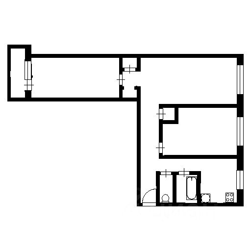 Планировка этой квартиры по данным Циан
