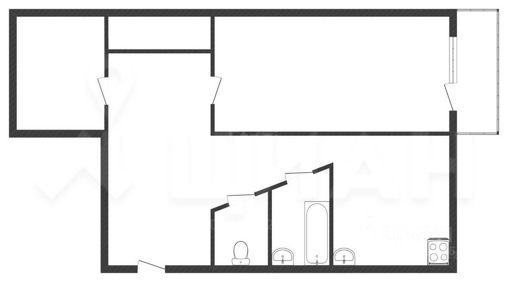 Планировка этой квартиры по данным Циан
