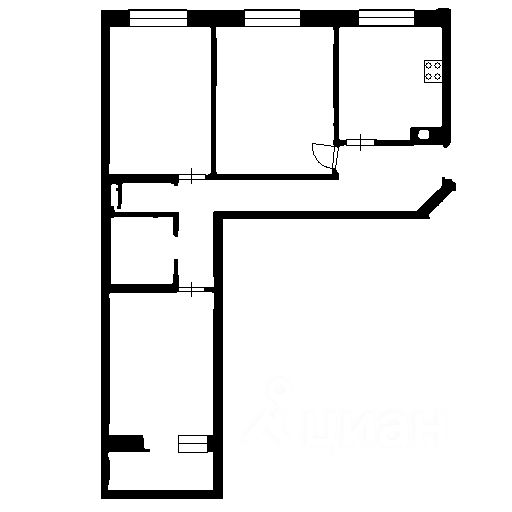 Планировка этой квартиры по данным Циан