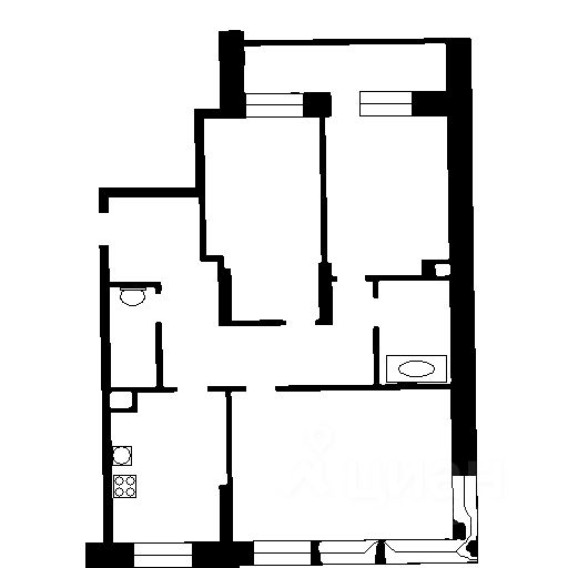 Планировка этой квартиры по данным Циан