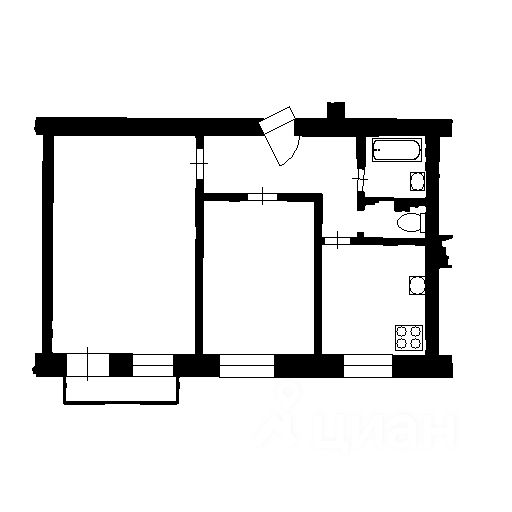 Планировка этой квартиры по данным Циан