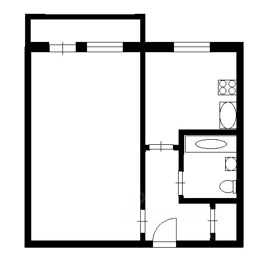 Планировка этой квартиры по данным Циан