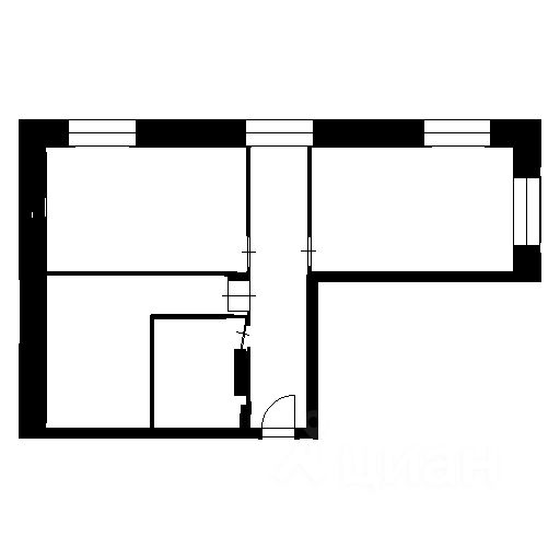 Планировка этой квартиры по данным Циан