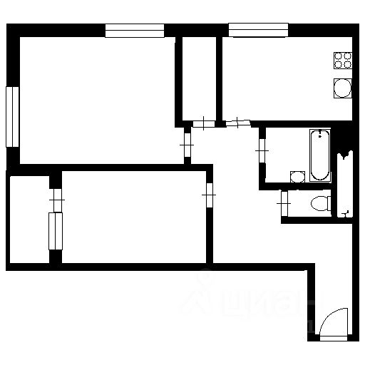Планировка этой квартиры по данным Циан