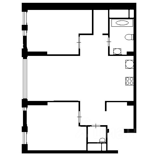 Планировка этой квартиры по данным Циан
