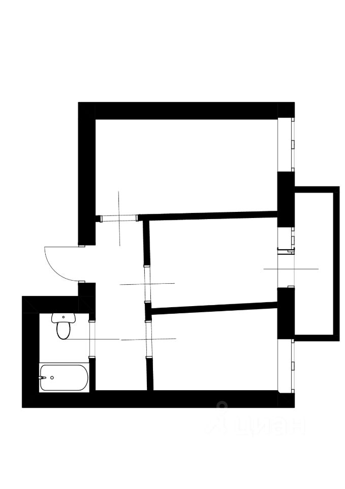 Планировка этой квартиры по данным Циан