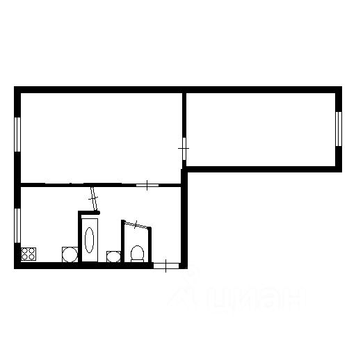 Планировка этой квартиры по данным Циан
