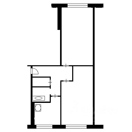 Планировка этой квартиры по данным Циан