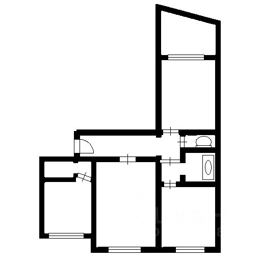 Планировка этой квартиры по данным Циан