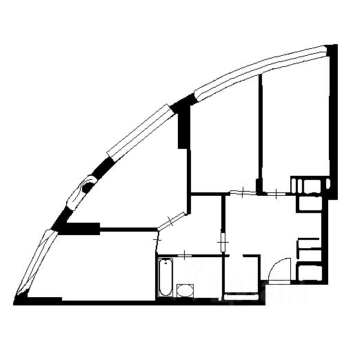 Планировка этой квартиры по данным Циан