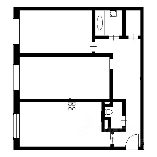Планировка этой квартиры по данным Циан