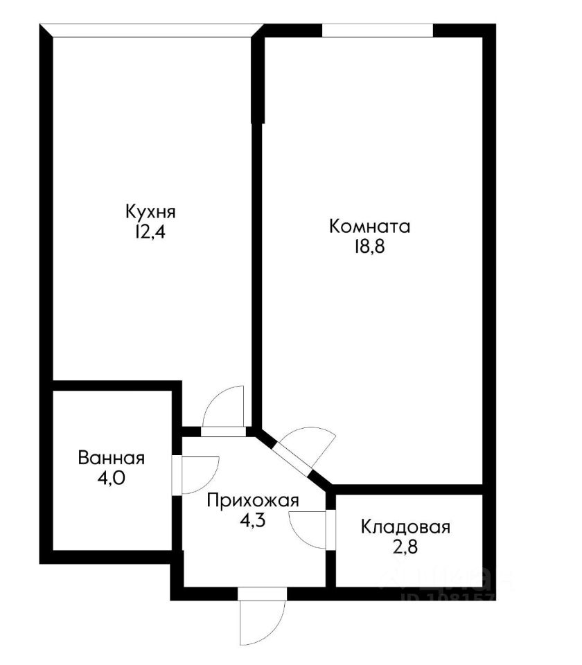 Планировка этой квартиры по данным Циан