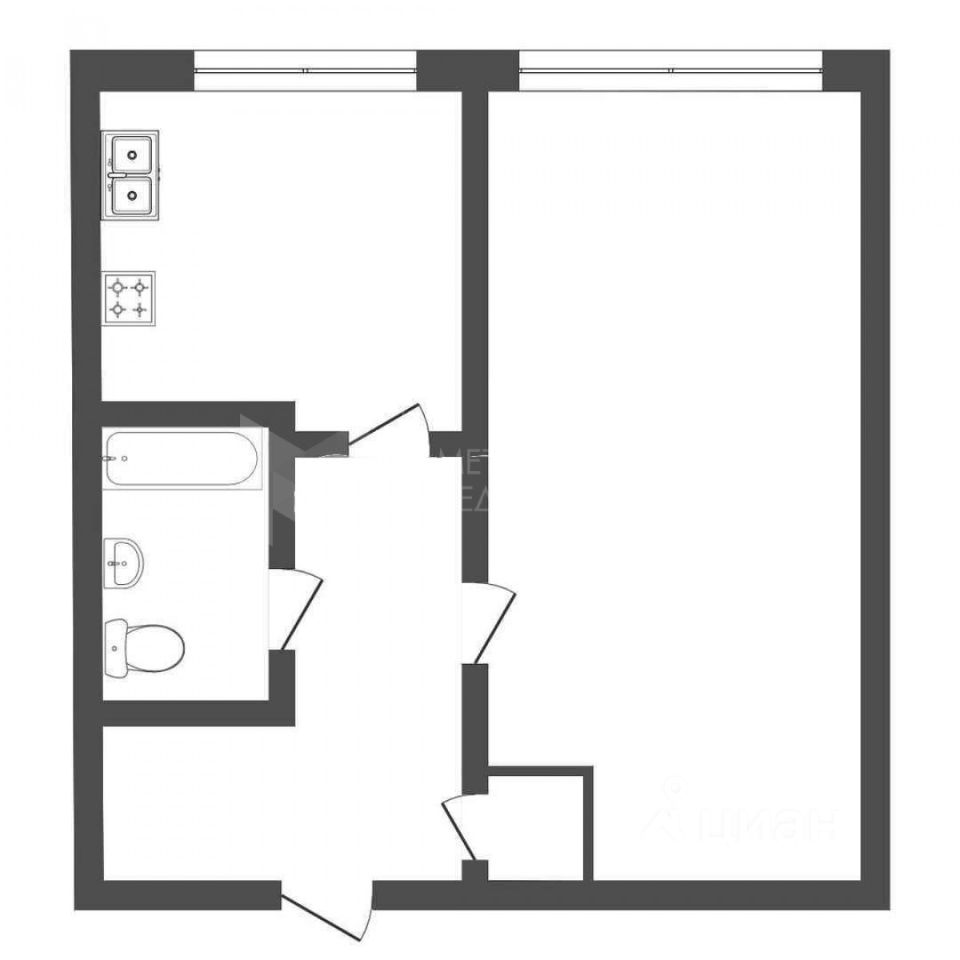 Планировка этой квартиры по данным Циан