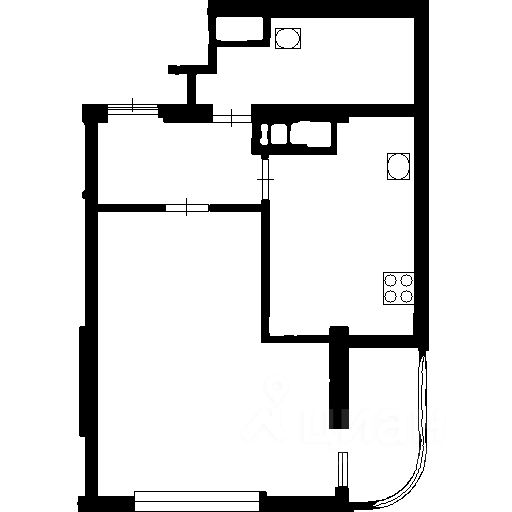 Планировка этой квартиры по данным Циан