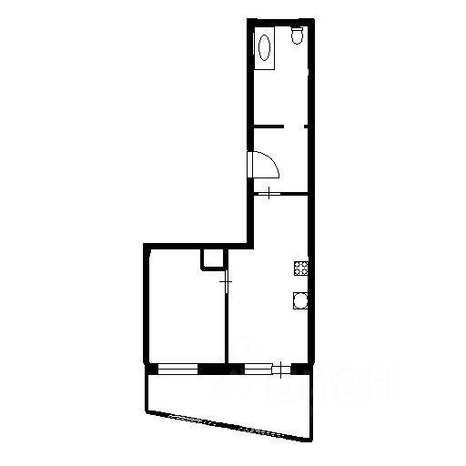 Планировка этой квартиры по данным Циан