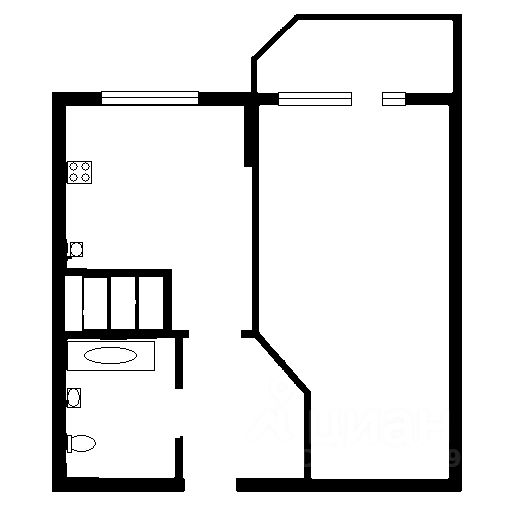 Планировка этой квартиры по данным Циан