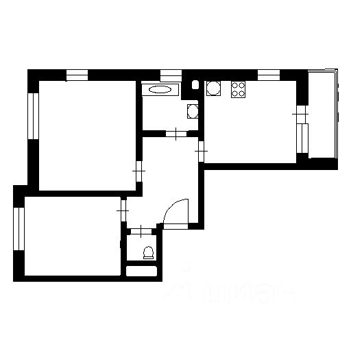 Планировка этой квартиры по данным Циан