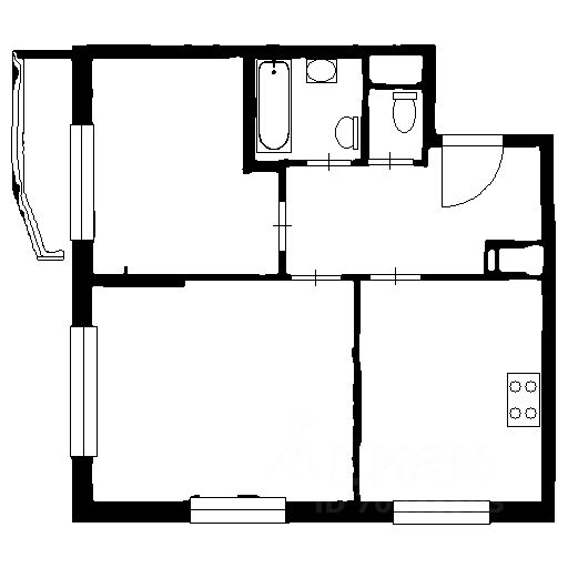 Планировка этой квартиры по данным Циан