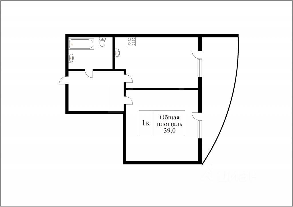 Планировка этой квартиры по данным Циан
