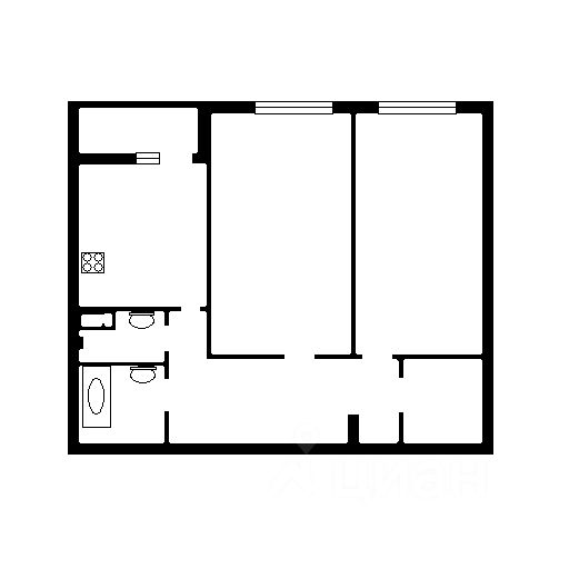 Планировка этой квартиры по данным Циан