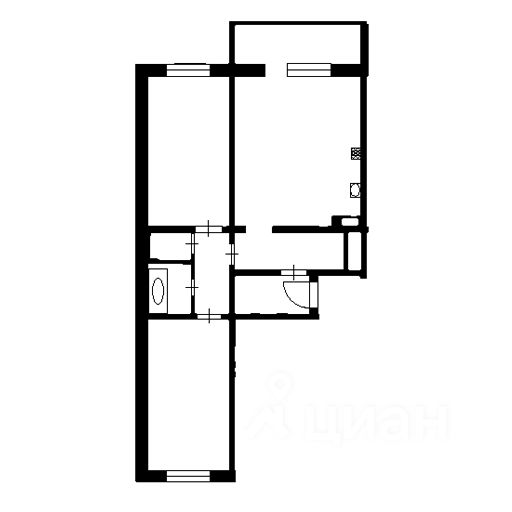 Планировка этой квартиры по данным Циан