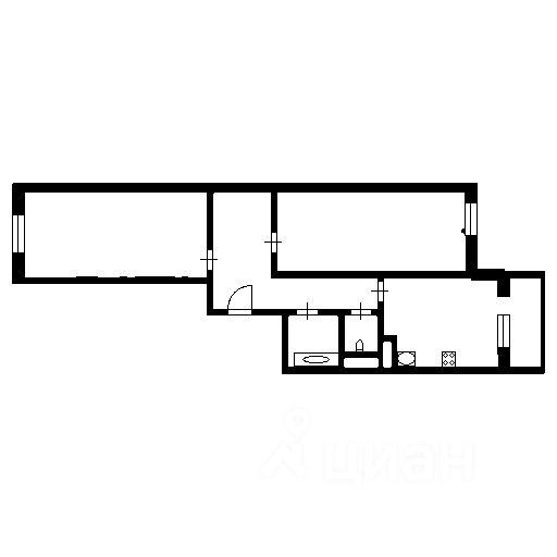 Планировка этой квартиры по данным Циан
