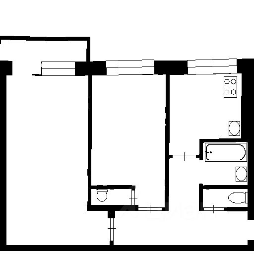 Планировка этой квартиры по данным Циан