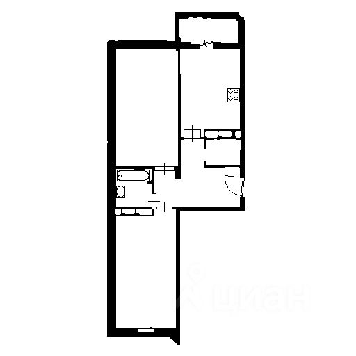 Планировка этой квартиры по данным Циан