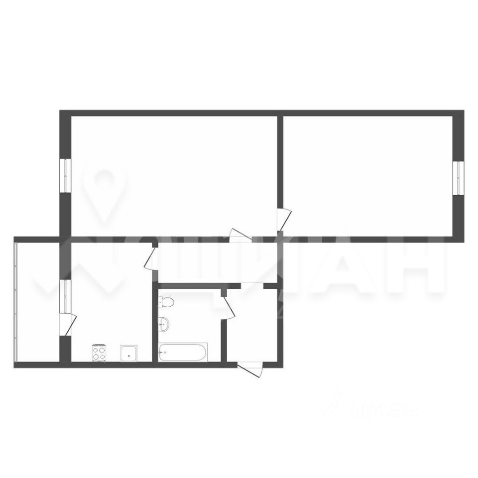 Планировка этой квартиры по данным Циан